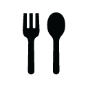  monotone fork spoon eat launch restaurant dinner 