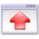  arrow fullscreen red up window icon 