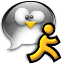  chat man penguin running tux user icon 