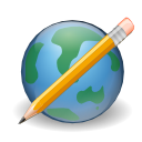  browser cms earth edit pencil world write icon 