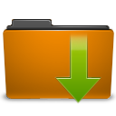  arrow down download folder orange icon 