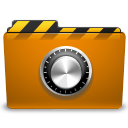  folder locked orange security icon 