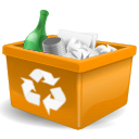  new orange trashcan icon 