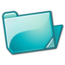  cyan folder open icon 