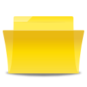  папки открытой желтый значок 