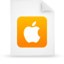  apple document file orange paper icon 