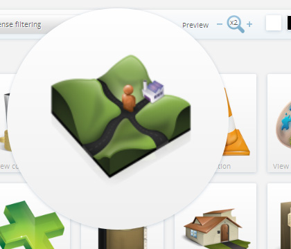 zooming in icon previews